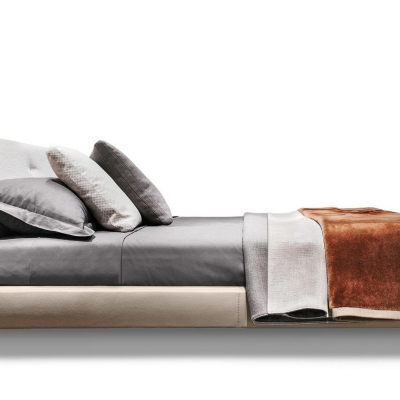 Modern Minimalist  Bed  Spencer Low-profile Leather Bed