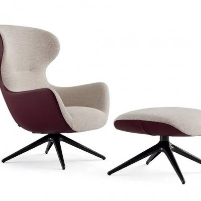 Modern Minimalist Style PU Leather/Knitted Fabric Armchair Mad Joker POLIFORM