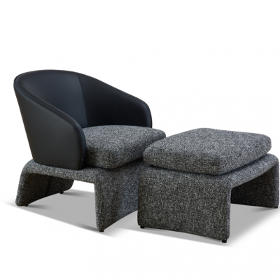 Wrap-around Back Upholstered Armchair Halley MINOTTI